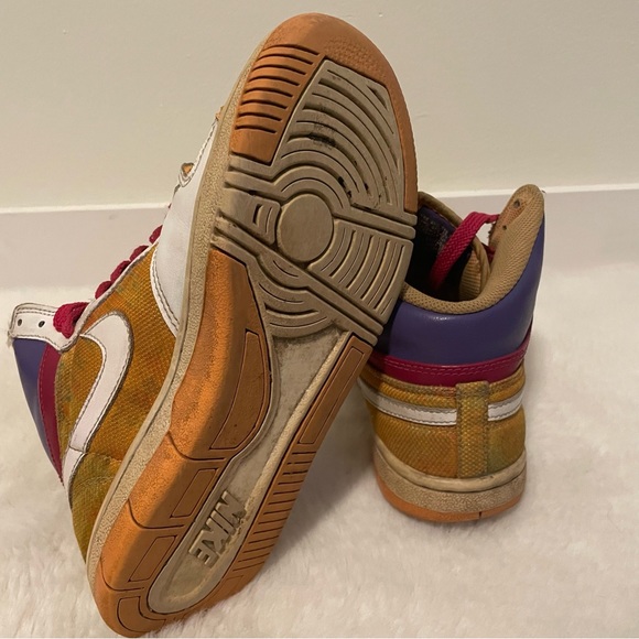 2009 Womens Nike Court Force Light Melon/Varsity Purple High Shoes! Size 8 - Picture 3 of 6